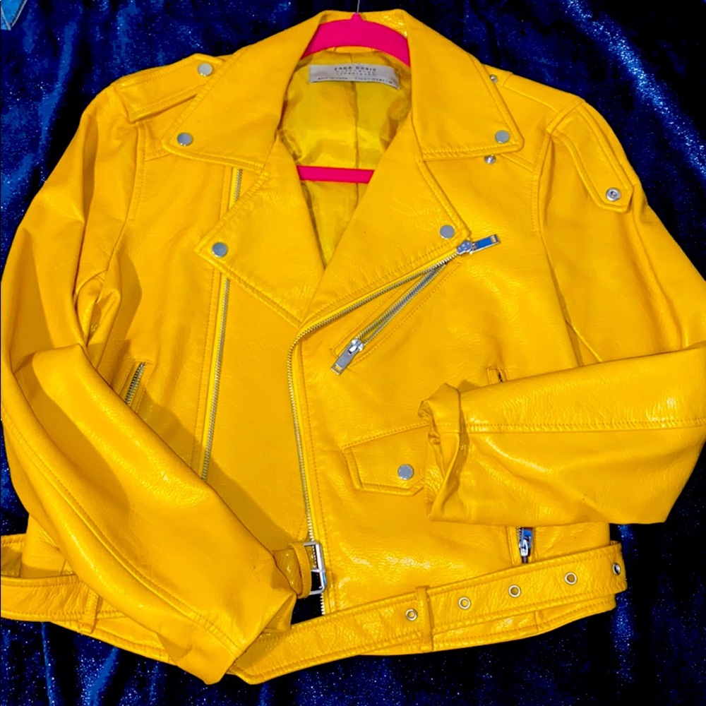 Faux leather biker jacket